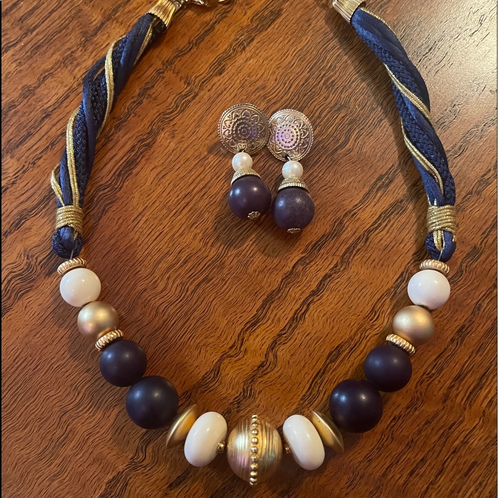 Vintage Necklace with Matching Earrings by Casual Corner